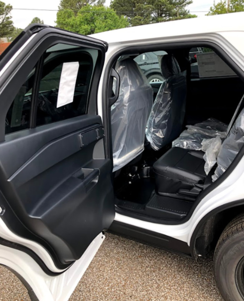 New 2023 White Ford Explorer PPV Police Interceptor Utility SUV AWD (includes Rear Air), ready to be built as a Marked Patrol Package (Emergency Lighting, Siren, Partition, Window Barriers, etc.), + Delivery, EXPMWDUV5