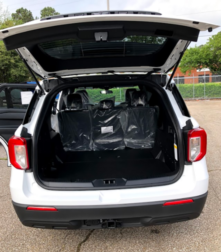 New 2023 White Ford Explorer PPV Police Interceptor Utility SUV AWD (includes Rear Air), ready to be built as a Marked Patrol Package (Emergency Lighting, Siren, Partition, Window Barriers, etc.), + Delivery, EXPMWDUV5