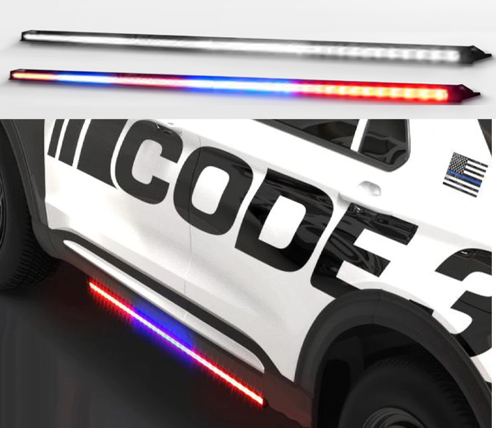 Code-3 Dodge Charger 2015-2021 Outliner C3RNR Perimeter Runner Board Light Bar Stick, 60 Inches, pair, fits driver and passenger side, kit, 2 colors per head